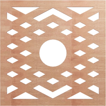 Ekena Millwork Chevron Wood Fretwork Pierced Ceiling Medallion, Cherry, 20"OD x 5 1/8"ID x 1/4"T CMWP20X20X0250CHCH